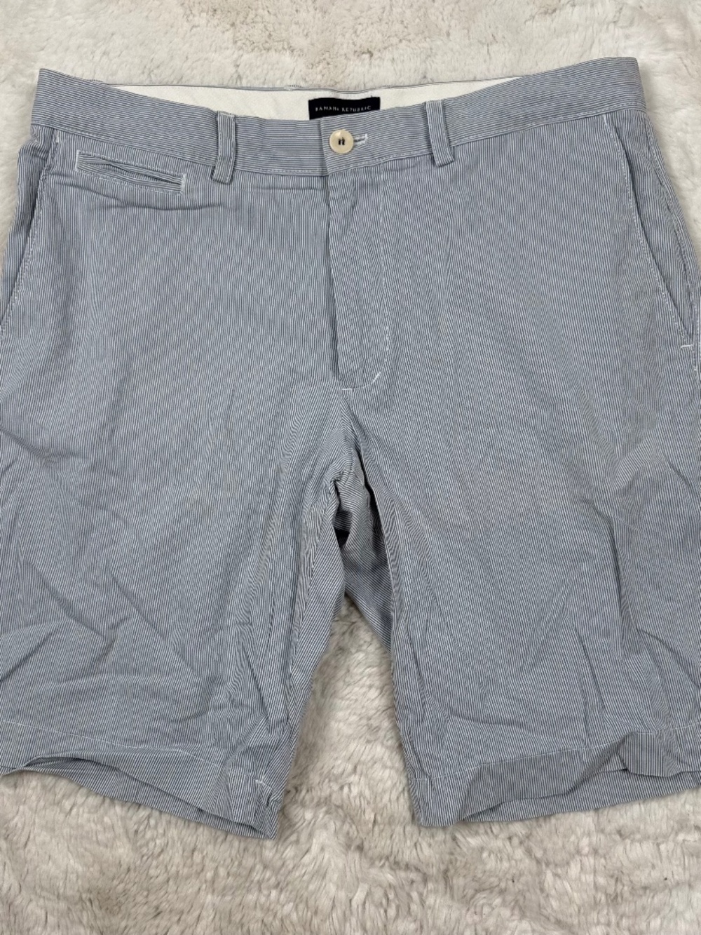 Banana Republic Corded Striped Flat Front Cotton Shorts 10" Inseam Men's Size 33